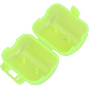 50 Pcs Plastic Fishing Hook Box Tackle Box Clamshell Fluorescent Yellow Squid Lure Hook Box Cover Case Fishing Accessory(Medium)