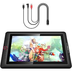 Xppen Artist 15.6 Pro Pro Support Support Graphics Dial Red Dial Red Classion (120 ٪ SRGB) عرض شاشة الرسم وكابل Xppen 3-in-1 فقط لـ Xppen Artist12 Pro ، Artist13.3Pro ، Artist13.3Pro V2 ، AR