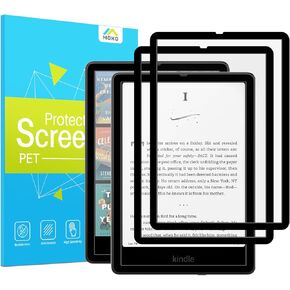 MoKo 2 Pack Screen Protector for 7" Kindle Paperwhite 12th Generation 2024 and Kindle Colorsoft Signature Edition, Anti-Glare Premium PET Protective with Black Frame Matte Screen Protector