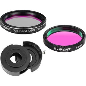 SVBony SV220 Dual-Band Nebula 1.25 '' 'Filter ، H-alpha و O-III filter forbter for backs on-shot color bundle with 1.25' 'uhc filter and sv226 telescope filter derder ، for deep sky photography