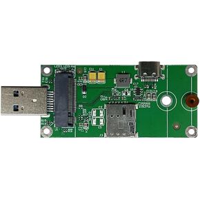 EXVIST 5G LTE USB Adapter M.2(NGFF) to USB3.0 Dongle W/Nano SIM Card Slot Type-C DC5V Input Compatible with 5G LTE Module Like Quectel RM500Q etc.