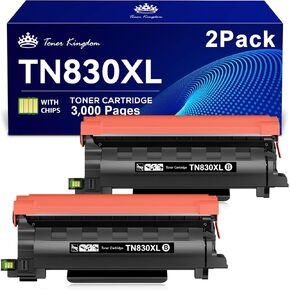 Toner Kingdom Compatible TN830XL Toner Replacement for Brother TN830XL TN830/XL/V/R TN-830XL with DCP-L2640DW HL-L2460DW HL-L2405W HL-L2480DW MFC-L2820DW MFC-L2820DW XL MFC-L2900DW XL (2 Black)