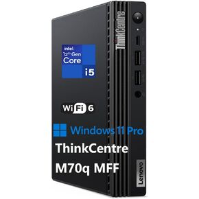 Lenovo ThinkCentre M70q Tiny 1L Business Desktop Computer, 12th Gen Intel Hexa-Core i5-12500T (Beat i7-11700T), 16GB DDR4 RAM, 256GB PCIe SSD, WiFi 6, Bluetooth 5.1, Windows 11 Pro
