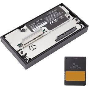 SATA Interface Network Adaptor, for PS2 Game Console, HDD Hard Disk Adapter, with 8MB FMCB V1.966 Memory Card, Supports 2TB SATA HDDs, Anti Interference