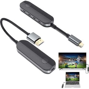 Wireless Hdmi Transmitter and Receiver, Wireless HD Extender Plug & Play Portable Wireless Display Adapter for Mobile, Pad, Laptop to Monitor, Projector, TV