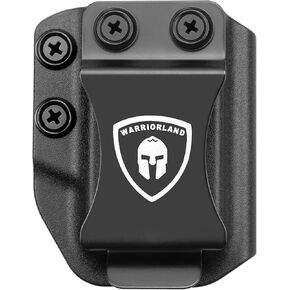 Universal Magazine Holster IWB/OWB Mag Carrier with 1.75 Inch Steel Clip Fit: 9mm/.40 & .45ACP Double Stack - .380 Single Stack