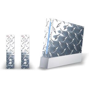 Mightyskins Skin Decal Skin Compatible with Nintendo Wii Console + Two Wiimote Controllers Sticker- Diamond Plate