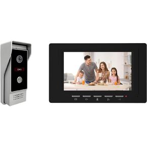 XavhalWired Video Intercom System, 7-inch Wired Video Doorbell System, High-Definition Original Screen Supporting Indoor Unlocking, etc. (Silvery White)