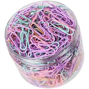 Macaron Colored Paper Clips, 1.1" Medium Paper Clip（28mm, 600pcs Paperclips for Office Supplies and Organization