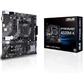 ASUS PRIME A520M-K ، AMD AM4 ، MATX ، 64GB DDR4 ، 2 X DIMM ، D-SUB ، HDMI ، PCIE