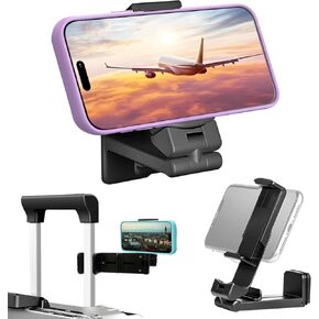 Airplane Phone Holder,Portable Universal Phone Mount with Multi-Directional 360°Rotation,Hands Free Travel Accessories for Airplane Seat Back,Table,Home,Kitchen,Office.Air Travel Accesories Must Have