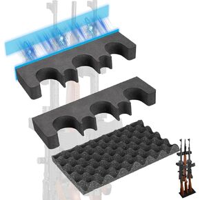 2 Pack 3 Rifles Rack for Gun Storage, Gun Safe Accessories for Shotguns, Magnetic Gun Holder in Gun Cabinet, Foam Material with Magnetic Strip and Wavy Base