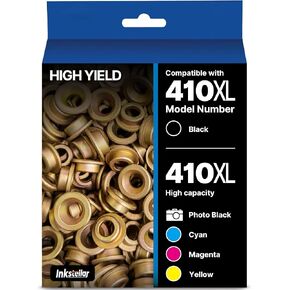 410XL 410 Ink Cartridges Remanufactured for Epson 410XL 410 XL T410XL T410 Combo Pack Compatible for Expression XP-640 XP-830 XP-7100 XP-530 XP-630 XP-635 (PhotoBlack Black Cyan Magenta Yellow,5 Pack)