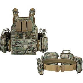 YAKEDA Tactical Quick Release Vest for Training with Tactical Battle Belt