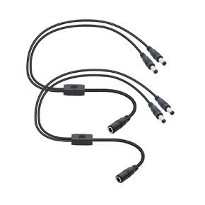 2Pcs DC 1 Female to 2 Male Splitter Power Cable 18inch, DC 5.5mm x 2.5mm Female to DC 5.5mm x 2.1mm Male Plug Y Splitter Adapter Cable, for CCTV Security Surveillance etc DC 5521 Equipment