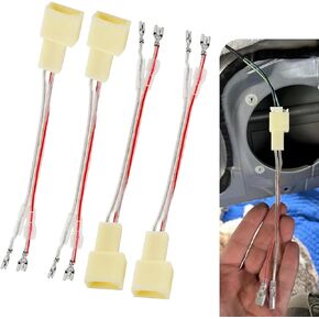 Car Speaker Adapter, Door Speaker Wiring Adapter, Subwoofer Wiring Modification, Compatible with Mitsubishi Subaru (White)