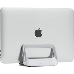 Vertical Laptop Stand for Desk,Plastics Laptop Holder Dock with Silicone Protection,Compatible with All MacBook/Surface/Samsung/HP/Dell/Chrome Book (Black)