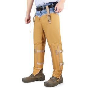 Uiihunt Snake Chaps Snake Guards: Snake Gaiters Protect Chap ، معدات الصيد مع الحماية الكاملة للأرجل من Snake Bites & Briar Thorns & Brush ، Snake Proof Gaiters (khaki)