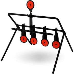 BIRCHWOOD CASEY World Of Targets Gallery Portable Easy-to-Use Durable Steel Resetting Targets with High Visibility Target Spots for Maintenance-Free Aigun/Rifle/Handgun Shooting