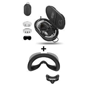 APEXINNO Large Carrying Case for Meta Quest 3/ Meta Quest 3S/Oculus Quest 2,Silicone Face Pad Cover Compatible with Meta Quest 3S Accessories