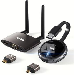 Wireless HDMI Transmitter and Receiver Kit 4K, 165FT/50M 2.4/5GHz HDMI VGA Video/Audio Dual Screen Transfer, Live Casting for Set-top Box, Blu-ray, Laptop, Tablet, Camera, Support Nefix/TikTok/YouTube