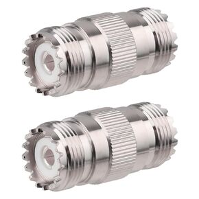 2 Pack UHF PL259 Connector Adapter UHF SO239 Female to Female Coaxial Cable Adapter PL-259 Female Connector