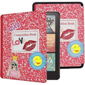 حالة لـ Kindle Paperwhite 12th Gen 2024 (7 ") و kindle Colorsoft Signature Edition ، غطاء واقٍ من الجلد الخفيف الوزن مع ميزة حزام يدوية الاستيقاظ التلقائي ، البومة اللطيفة