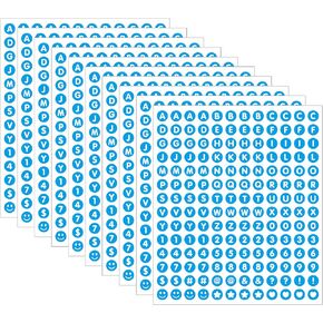 1680 Pieces 0.5 Inch Circle-Backed Letter Stickers, 10 Sheets Alphabet and Number Stickers with Cute Designs, Vinyl Stickers for DIY Cards, Item Labeling, Bullet Journaling, Scrapbooking - Black in Kuwait