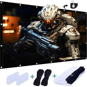 Projector Screen 16:9 Foldable Anti Wrinkle Portable Projector Movie Screen for Home Cinema Outdoor Indoor Support Double Sided Projection 1
