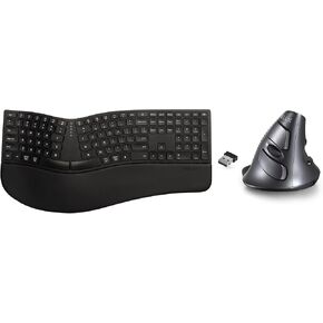 DeLUX Rechargeable Wireless Thin Ergonomic Keyboard and Mouse Combo