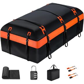 Car Rooftop Cargo Carrier Bag, 27 Cubic Feet Soft-Shell Car Roof Luggage Bag for All Vehicles with/Without Racks, Include 2 Reinforced Straps, 6 Door Hooks, Anti-Slip Mat, Luggage Lock