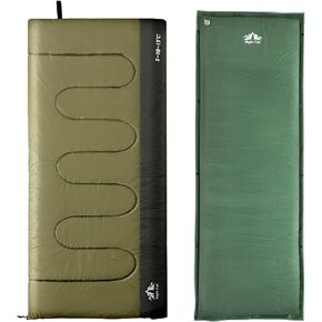 Night Cat Camping Sleeping Bag with Self-Inflating Sleeping Pad for Adults 3 Seasons Portable Lightweight Backpacking Hiking Traveling Indoor Outdoor Temperature 5-15℃ 2.6x6.3ft Switch to a Quilt or B
