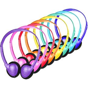 16 Pack Kids Headphones Bulk for School Classroom Students Children Toddler Boys Girls Teen Adult 3.5mm Jack Multi Color