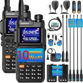 BAOFENG UV26 Ham Radio 10W (New Gen 5RM) Long Range Handheld Rechargeable Walkie Talkies with Programming Cable,Speaker Mic,Earpiece & 2500mAh Type-C Battery,Multi-Band Two-Way Radio, 2 Pack Full Kit