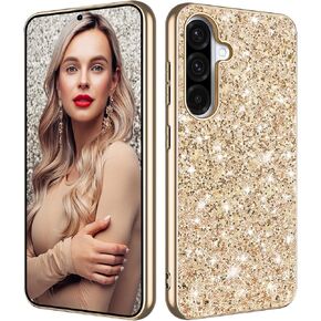Galaxy A36 Glitter Case for Samsung Galaxy A36 5G Phone Case for Women Girls, Slim Ultra Thin Matte Back Shockproof Protective Cover for Samsung A36 5G, 6.6" Crystal Bling Case (Blue)