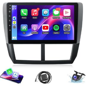 Leadfan Car Stereo for 2008-2012 Subaru Forester Impreza WRX Radio with Wireless CarPlay Android Auto, 9“ Touch Screen for Subaru Display Head Unit GPS Navi/WiFi/Bluetooth/Mirrorlink/SWC/Camera