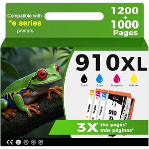 910XL حبر خراطيش حزمة التحرير والسرد بديل لـ HP 910 XL حبر خراطيش أسود ولون HP910 HP910XL لـ OfficeJet Pro 8015E 8025E 8022E 8028E 8035E 8020 8035 8028 8025 PRINTER (BK/C/M/Y ، 4 PACK)