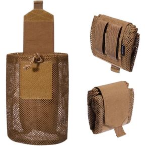 Tactical Molle Dump Pouch Drawstring Magazine Utility Pouch Folding Dump Pouch for Belt、Waist Bag，Roll Up Foldable Tactical Recovery Tool Pack,EDC Drop Net Storage Bag