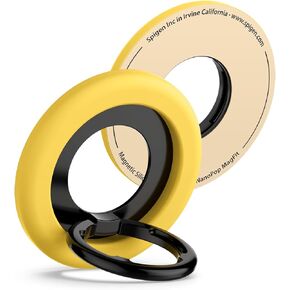 Spigen Nano Pop Magnetic Phone Grip Adjustable Holder Ring Kickstand Designed for MagSafe Compatible with iPhone 16/15/14/13/12 Series & MagSafe-Cases - Black Sesame