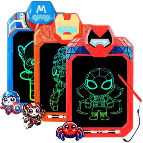 LCD Writing Tablet for Kids 10 Inch Spider, America, Mech Hero 3 Pack