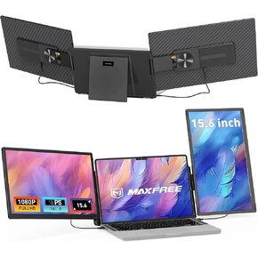Laptop Screen Extender,15.6" 1080P FHD Triple Screen Laptop Monitor Extender,Plug & Play,Detachable Screen Triple Monitor for Laptop 13"-17.3" Compatible with Mac/Windows/Android