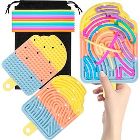 Sensory Activity Board Kids Sensory Toys Calming Fidget Toy for Stress Relief,Anxiety,ADHD,Silent & Mess-Free,Autism Sensory Products for Kids 3+ & Adults,KidsTravel Activity Toys (Ice Cream)