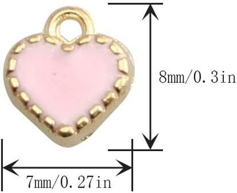 60pcs Heart Shape Enamel Pendant Accessories Heart Beads Gold Plated Dangle Charms for Headwear Earrings DIY Jewelry Making Blue in Saudi Arabia