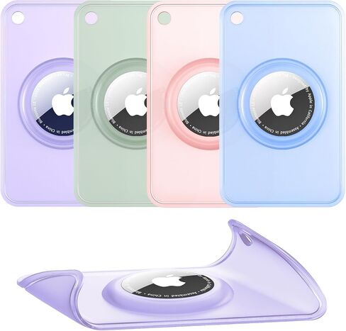 AirTag Card Holder for Apple Airtag Wallet Holder 4 Pack, Ultra Thin [0.1 inch] Card Case for Apple Airtag, Multicolor Airtag Card Holder for Wallet, Handbag, Purse, Backpack Clutch Bag in Saudi Arabia