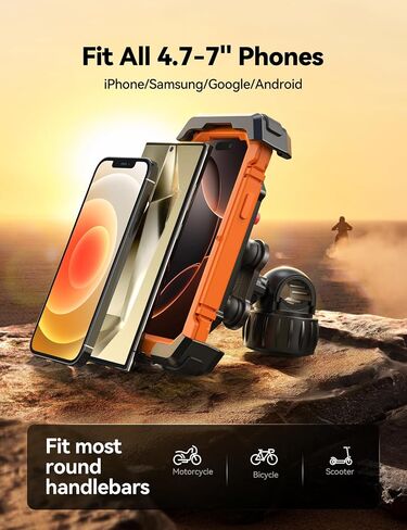 حامل هاتف Joyroom Bike Mount ، [مضاد للاهتزاز] [2025 ترقية] Motorcycle Phone Mount ، حامل هاتف الدراجات للهواتف 4.7-7.0 "، وملحقات الدراجات ، ومقابض الهاتف لجهاز iPhone Samsung in Kuwait