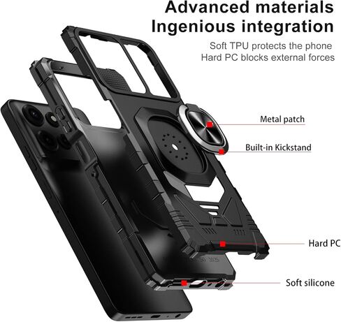 Ailiber Phone Case for Motorola G Power 2025, Moto G Play 2025 Screen Protector, Ring Kickstand for Magnetic Car Mount, Heavy Duty Shockproof Protective Rugged Cell Phone Cover-Rose Gold in Kuwait