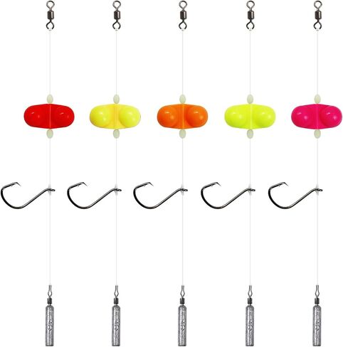 Pre-Tied Drop Shot Rigs for Bass Fishing with Free Rig Skinny Drop Shot Weights Weedless Hooks 3/0 and Double Rattle Bells in Saudi Arabia