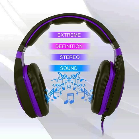 Anivia AH28 Over Ear Headphones Wired Stereo Computer Headsets Gaming Headset with Mic, Bass with Volume Control, Noise Isolating for Multi-Platforms in Kuwait