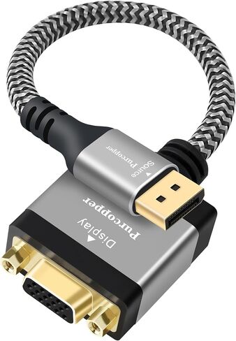 محول DisplayPort إلى VGA، DP ذكر (المصدر) إلى VGA أنثى (شاشة) قابس مطلي بالذهب وموصل محول غلاف من الألومنيوم يدعم 1080p@60 هرتز متوافق مع الشاشة والكمبيوتر الشخصي والكمبيوتر المحمول وسطح المكتب وجهاز العرض in Saudi Arabia
