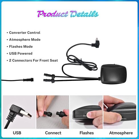 سجادات سيارة مطاطية خفيفة LED من CAR PASS، سجادة أرضية للطبق العميق شديدة التحمل مناسبة لجميع الأحوال الجوية، مجموعة كاملة من الأمام والخلف مضادة للانزلاق ثلاثية الأبعاد مقاومة للماء وتقليم عالمي لبطانة السيارات، سيدان، سيارات الدفع الرباعي، شاحنة، أضواء  in Kuwait